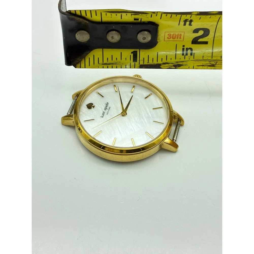 Kate Spade Metro Watch Head Gold Tone Mother of Pearl Dial KSW1469 34mm